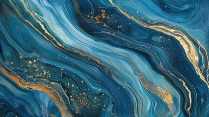 Marble background in blue and green color with gold texture glitter. beautiful blue oil painting with the addition of gold powder