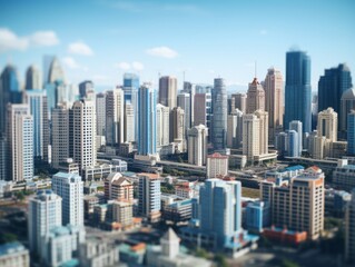 Obraz premium Aerial view of the modern city. Business and finance concept.