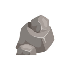 Rock stone big cartoon. Stones and rocks in isometric 3d flat style. of different boulders. Cobblestones of various shapes. Vector Illustration