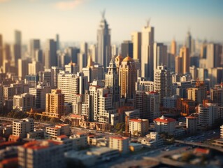 Fototapeta premium Aerial view of the modern city. Business and finance concept.