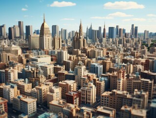 Obraz premium Aerial view of the modern city. Business and finance concept.