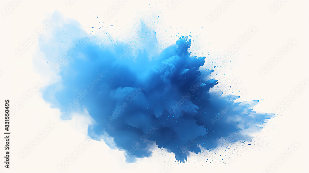 Poster dynamic explosion of blue smoke creating an abstract and airy texture
