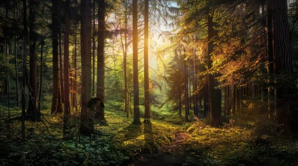 Obraz premium mural design tree wallpaper forest