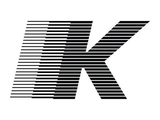Letter K Logo with Abstract Line Pattern