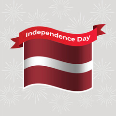 Latvia Wavy Flag Independence Day Banner Background