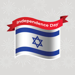 Israel Wavy Flag Independence Day Banner Background