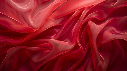 Texture background of a silk cloth with a red color with gentle lighting