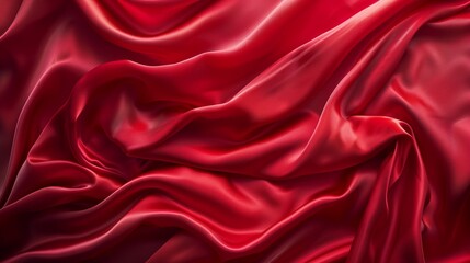 Obraz premium Texture background of a silk cloth with a red color with gentle lighting