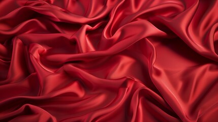 Obraz premium Texture background of a silk cloth with a red color with gentle lighting