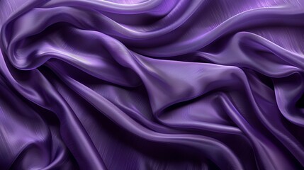 Fototapeta premium An artistic background of purple silk fabric with folds, showcasing the elegance and smooth texture of the material. The soft light creates a dreamy atmosphere that adds depth to your design. 