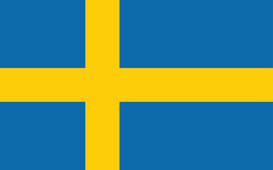 Fototapeta premium Sweden Flag - Plain, high resolution vector graphic