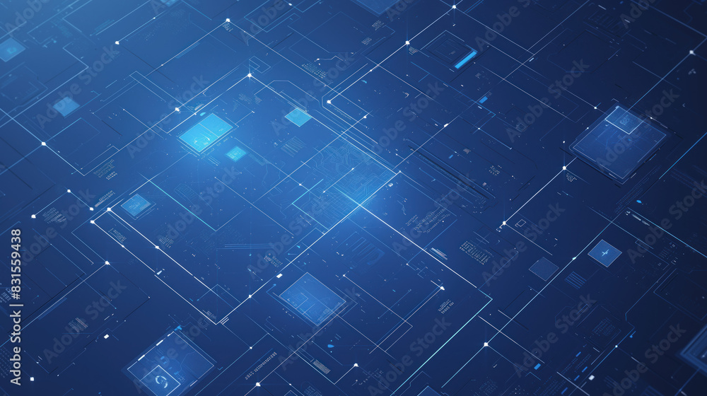 Poster futuristic technology pattern with blue data lines