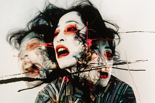 Diffraction d'une personne, d&eacute;doublement de personnalit&eacute;, chamane