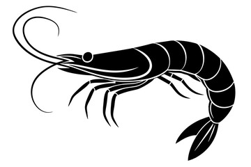 shrimp silhouette vector illustration