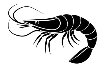 shrimp silhouette vector illustration