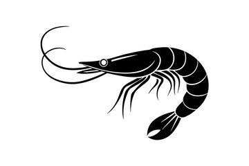 shrimp silhouette vector illustration