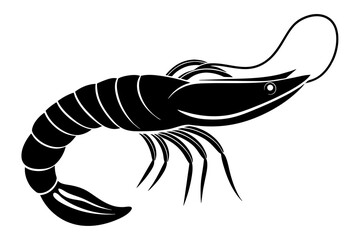 shrimp silhouette vector illustration