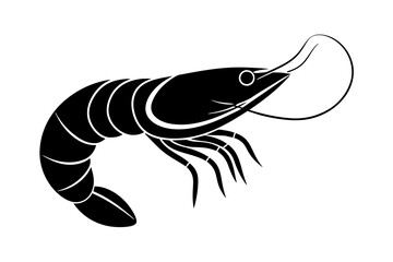 shrimp silhouette vector illustration