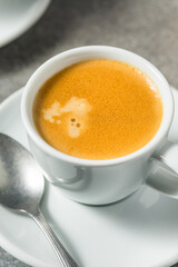 Warm Hot Dark Italian Espresso Coffee Shot