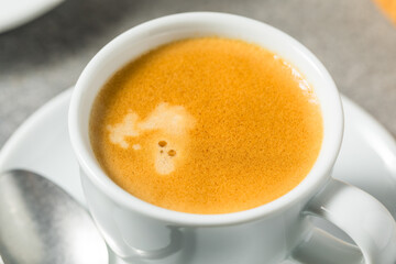 Warm Hot Dark Italian Espresso Coffee Shot