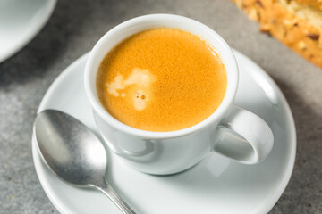 Warm Hot Dark Italian Espresso Coffee Shot