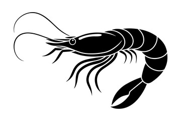 shrimp silhouette vector illustration