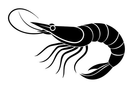 recommend clip art: shrimp silhouette vector illustration