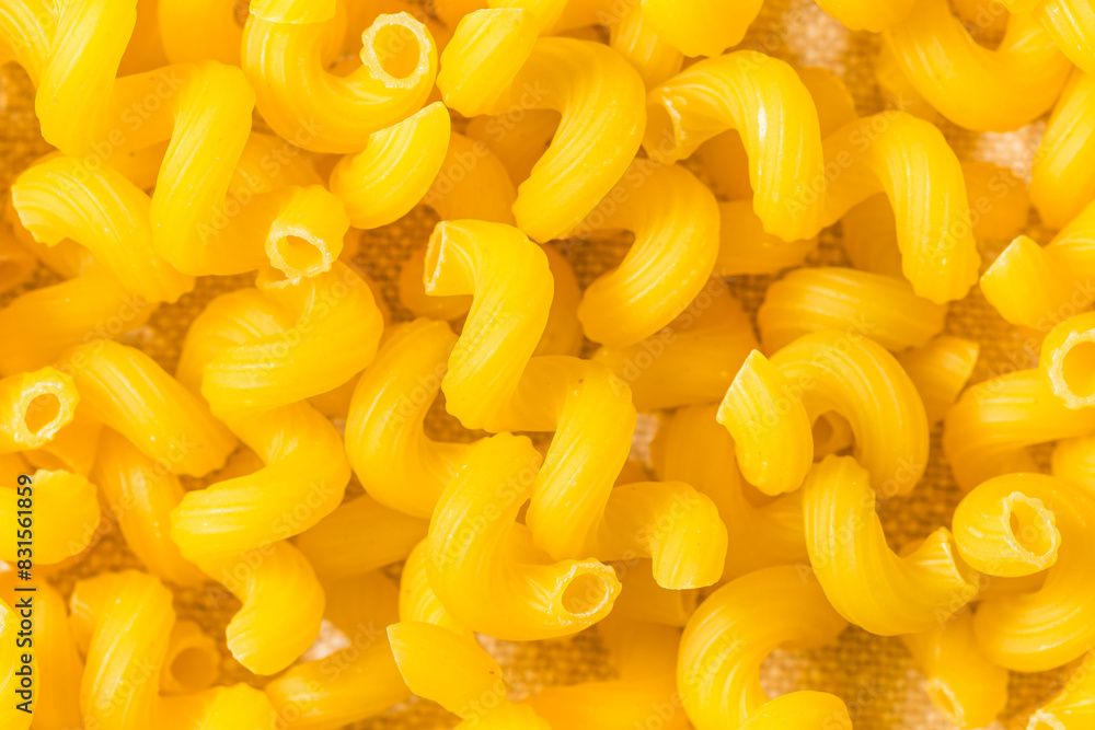 Wall mural dry yellow italian cavatappi pasta