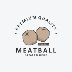 Vector illustration meatball logo template.