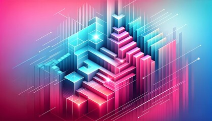Obraz premium Abstract Geometric 3D Digital Art