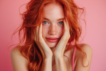 Woman With Red Hair Posing for Picture