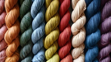 Assorted Skeins of Yarn in Various Colors
