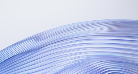 Abstract curved lines, light background design, 3d render