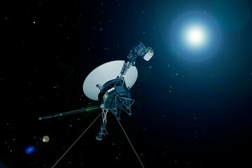 Space probe in deep space. Elements of this image furnished by NASA