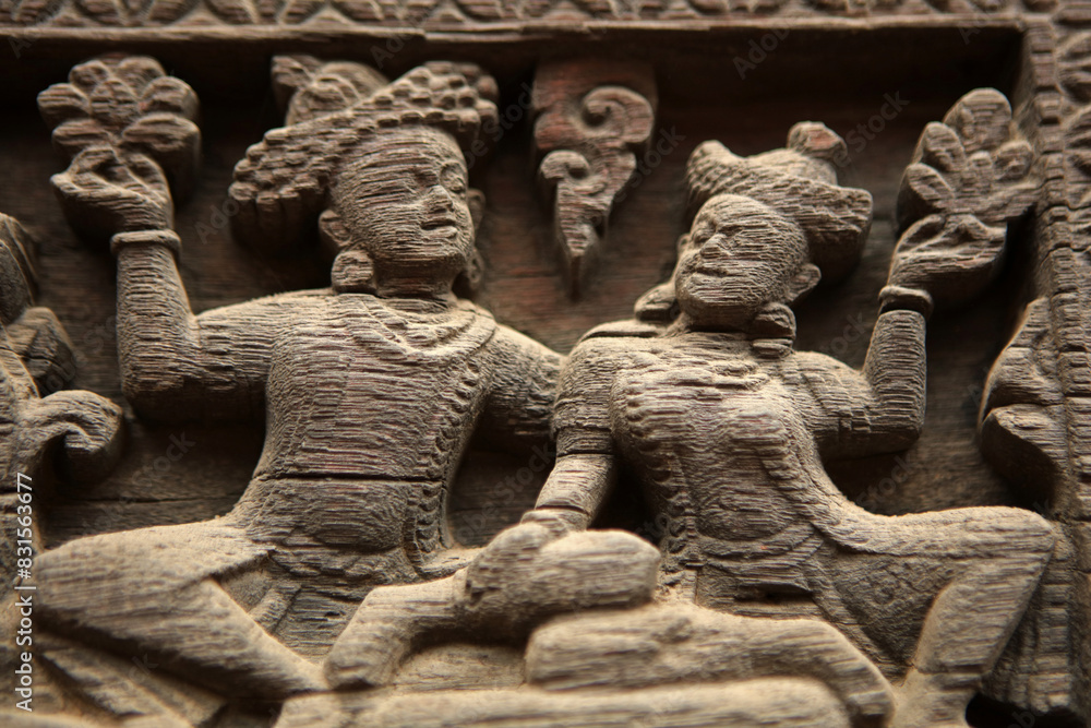 Canvas Prints Carved figures in a Buddhist temple in Bhaktapur, Nepal