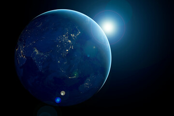 Planet Earth in space. Elements of this image furnished by NASA