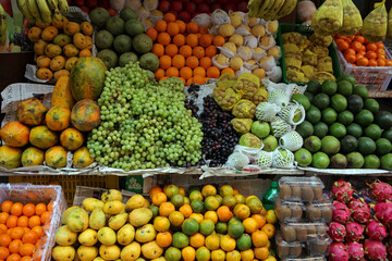 Fruits and vegetables at the street market in Kathmandu, Nepal