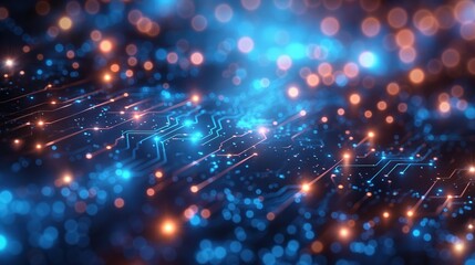 Obraz premium Abstract Futuristic Digital Circuit Board Artwork