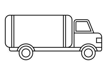 Icono negro cami&oacute;n cisterna en fondo blanco