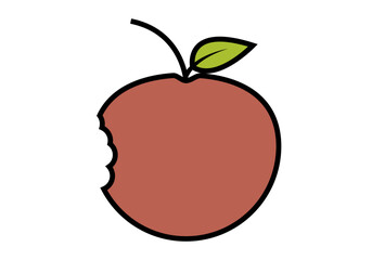 Manzana roja con un mordisco
