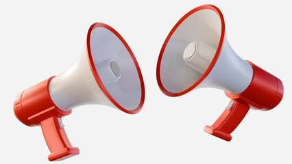 3d rendering of a megaphone isolated on the black background