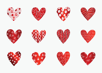 Red hearts symbol for love, wedding, valentine
