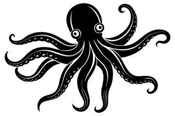 octopus silhouette vector illustration