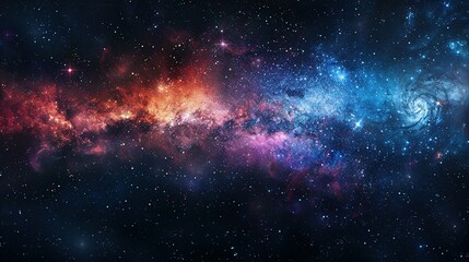 Galaxy Panorama: Universe Filled with Stars and Nebulae