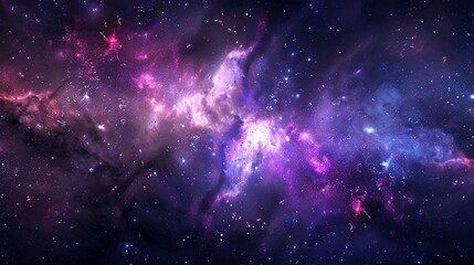 Obraz premium Starry Universe Panorama: Galaxies and Nebulae in Space