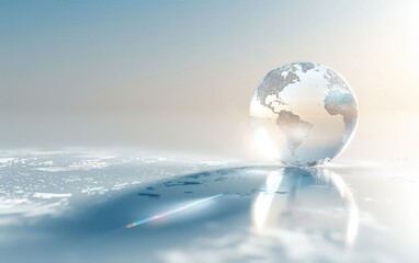 Globe on Ice Representing Global Economic Change