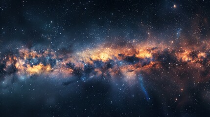 Stellar Panorama: Star-Filled Universe with Galaxies and Nebulae