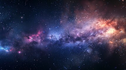 Fototapeta premium Universe Panorama: Stars and Galaxies in Space