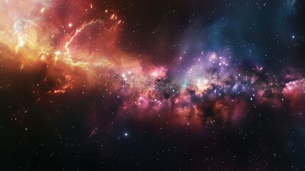 Obraz premium Cosmic Panorama: Stars, Nebulae, and Galaxies