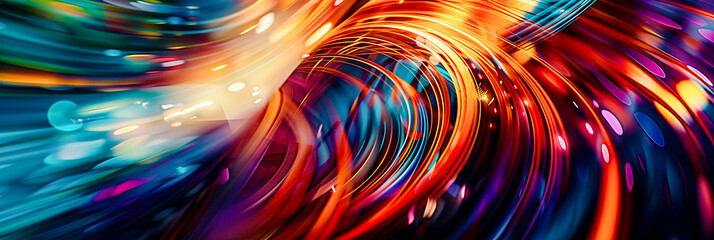 Obraz premium Panoramic Abstract Background Intricate Geometric Shapes and Warm Tones in a Dynamic and Captivating Banner Design Wallpaper Digital Art Poster Brainstorming Map Magazine Background Cover